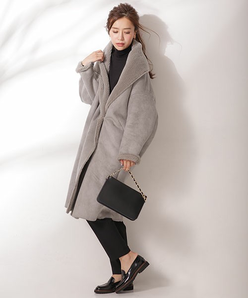 大人の雰囲気 ムートンロングコートであったかオシャレに冬を乗り切る Folk