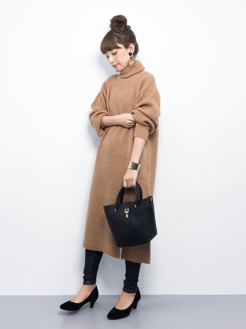 冬のフェミニンはニットワンピース 真似したいコーディネート１５選 Folk