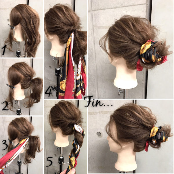 スカーフを上手に使ったヘアアレンジ100選 髪型別に一挙ご紹介 Folk