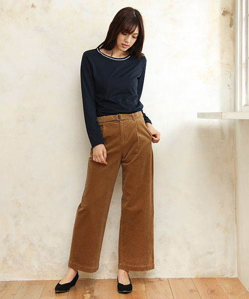 【コーデュロイ素材】ワイドパンツ