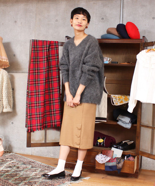 モヘアシャギー チュニックプルオーバー