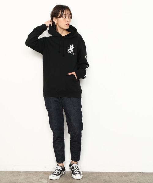 lizard print sweat parka