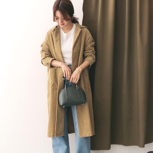 コーデュロイ素材の ワンピース コート 上品な質感を楽しもう Folk