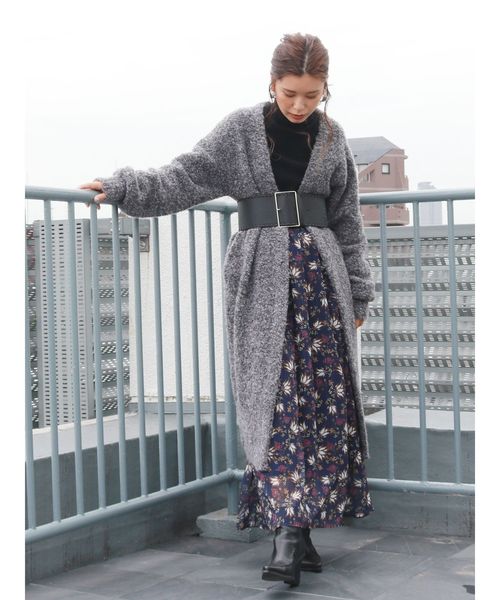 ブークレニットロングカーデ