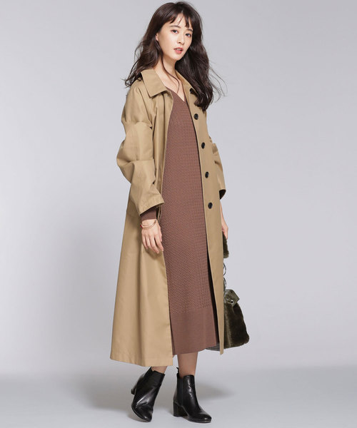 毛玉レスニットミニケーブルワンピ