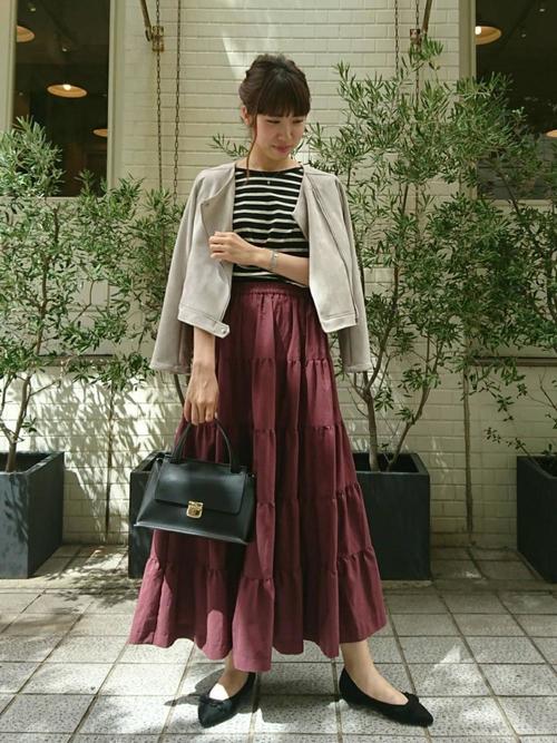 ティアードロングスカート