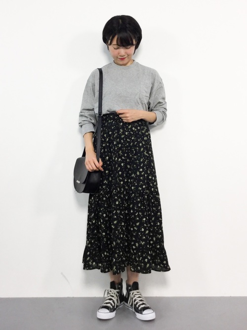花柄ティアードスカート
