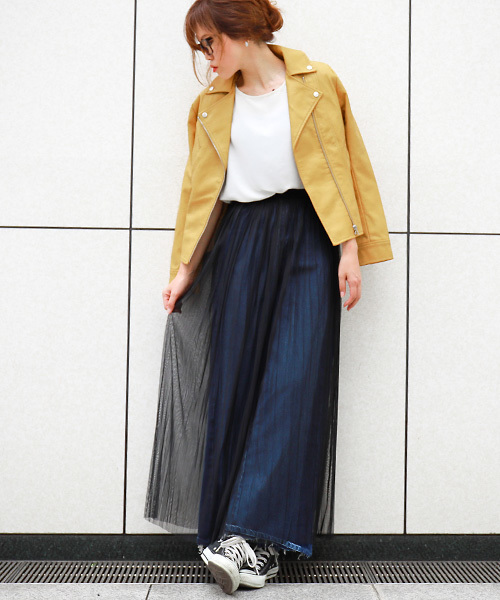 フェイクレザー ダブルライダースジャケット 2018A/W