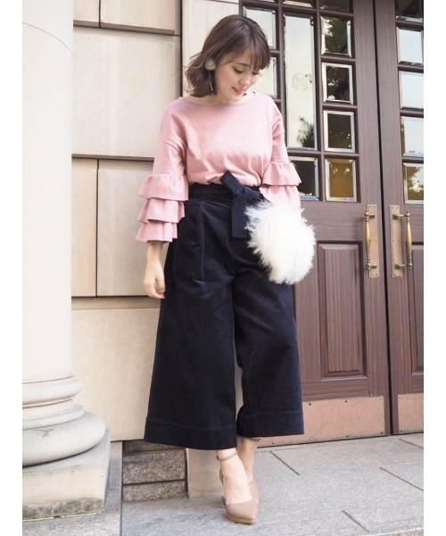 コーデュロイワイドパンツ