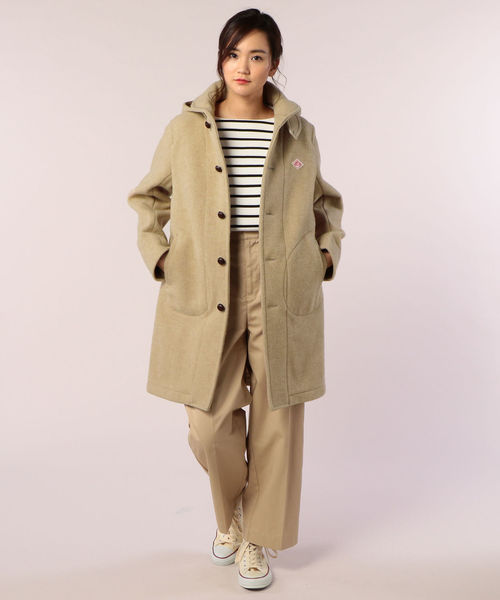 【DANTON/ダントン】WOOL MOSSERフード付きロングコート