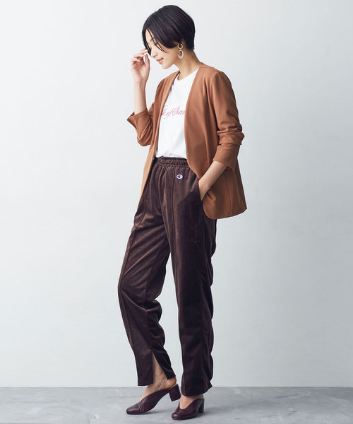 【GINZA(web) 掲載】【MIHO NOJIRI × nano・universe】別注サイドスリットベロアパンツ