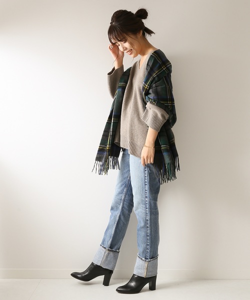カシミヤウール Vプルオーバー