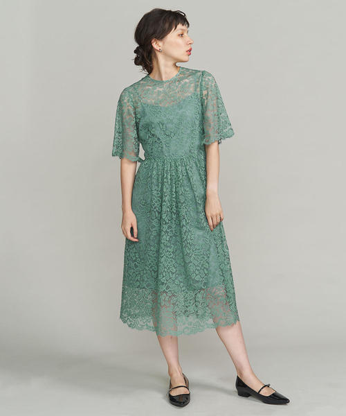 BY DRESS レースミドルドレス
