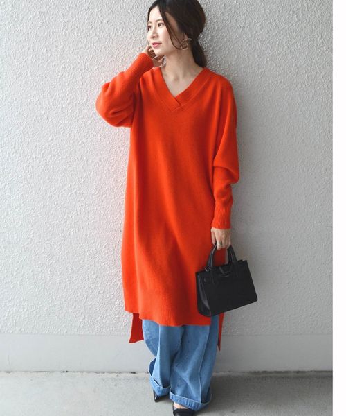 カシミヤブレンドワンピース