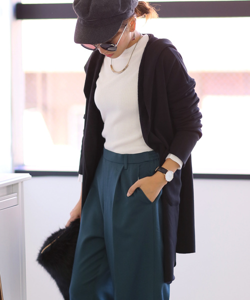 フード付きコート ロングカーディガン ガウン