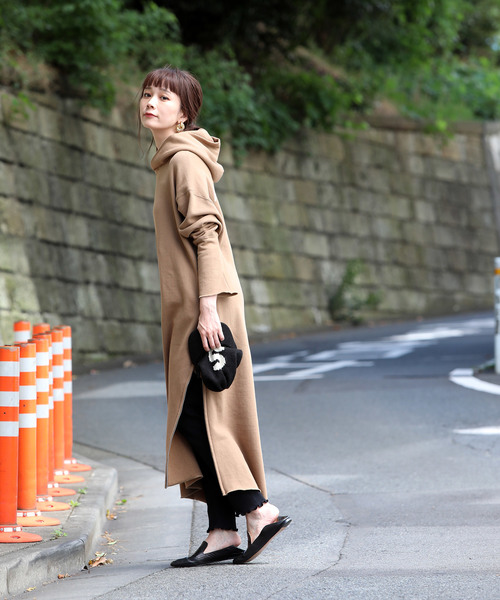 AMERICANA/アメリカーナ 別注 HOOD SIDE ZIP SWEAT OP/サイドジップフードスウェットワンピース
