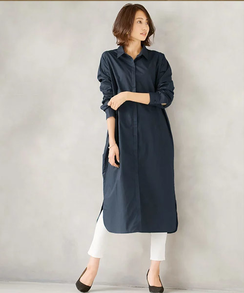 ロングシャツ ワンピース1