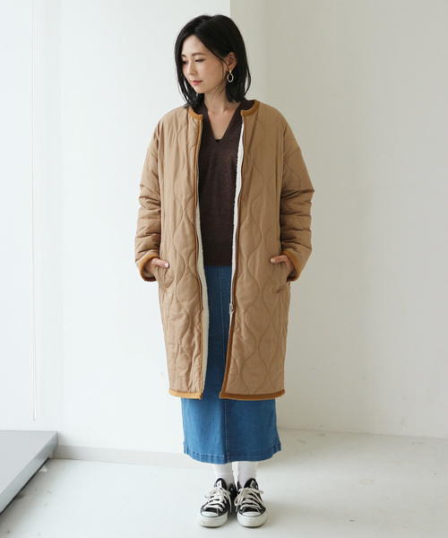 リバーシブルキルティング2WAYコート