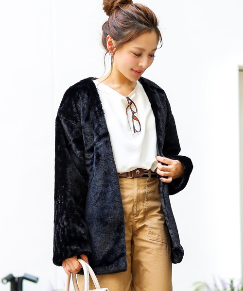 ファー ショート カーデ ジャケット