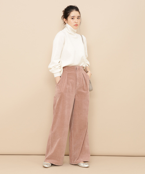 コーデュロイワイドパンツ