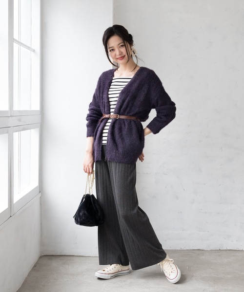【WEB限定】リブニットワイドパンツ