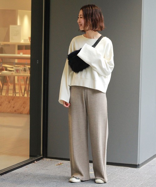 リブニットワイドパンツ5