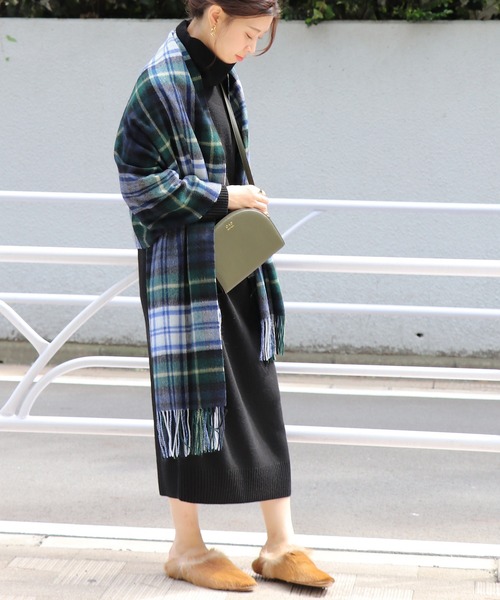 【TWEEDMILL/ツイードミル】ラムズウール チェックストール