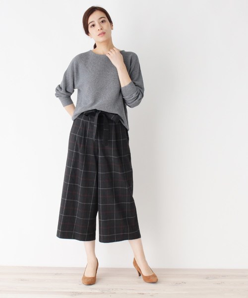 ラメ混クルーネックニットプルオーバー