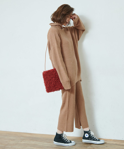 【WEB限定】ワイドリブニットパンツ