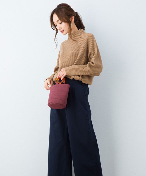 片畦バルキーニットワンピ