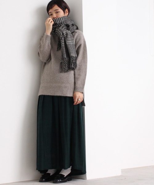 カシミア大判 グレンチェックストール
