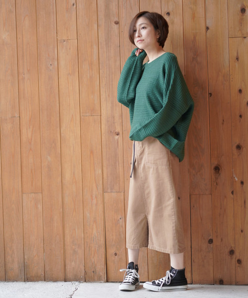 モヘアタッチポケット付きVネックニットプルオーバー2