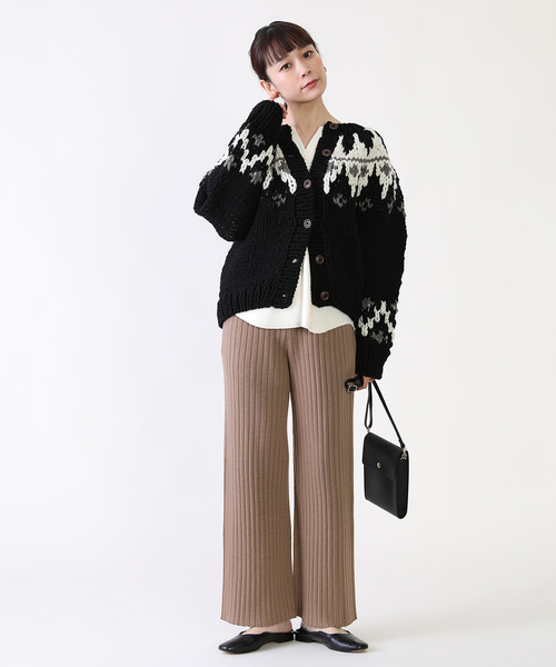リブニットパンツ