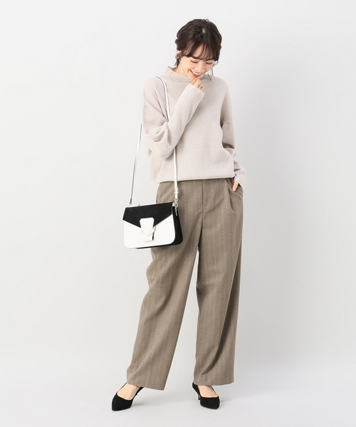 maisonラメストライプストレートパンツ
