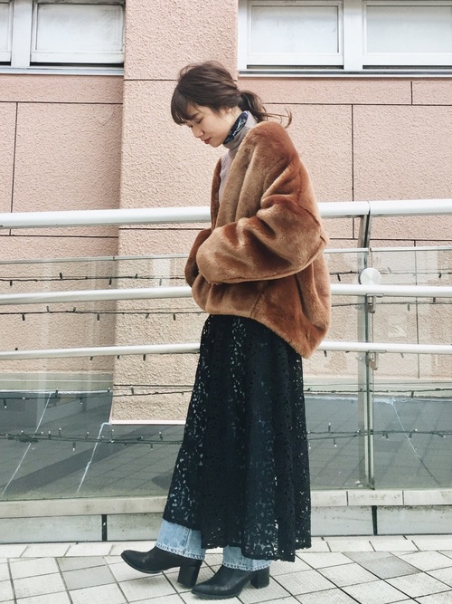 フェイクファーボリュームコート2