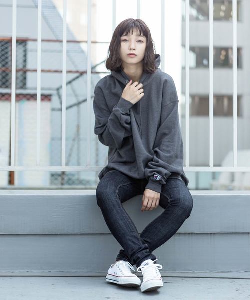 レディース チャンピオン HOODED オーバーサイズ パーカー