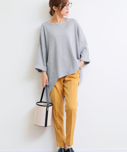 テーパードパンツ ウエストゴム クロップドパンツ