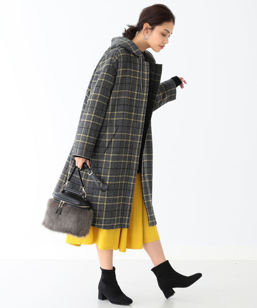 ビーミング by ビームス / チェック フード付 コート 18AW
