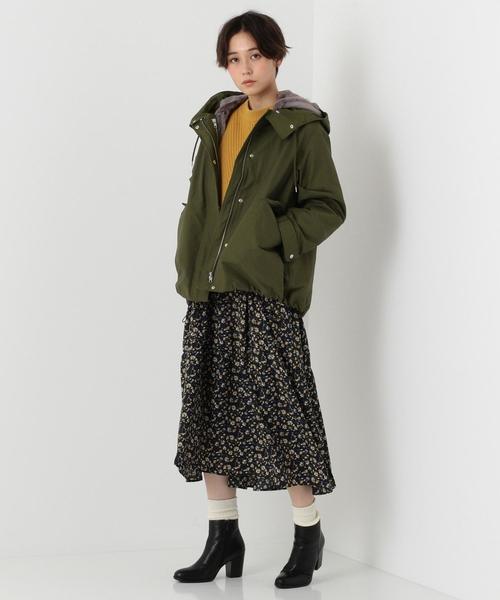 フェイクファーライナー付 ショート モッズコート