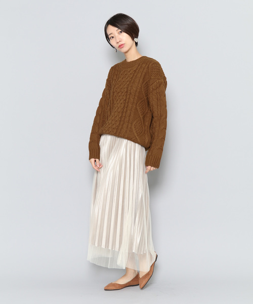 クルーネックフィッシャーマンセーター
