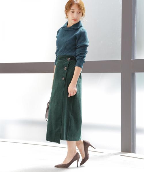 襟付きリブニット
