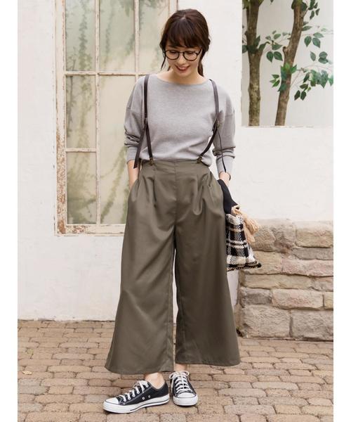 サスペンダー付きワイドパンツ2