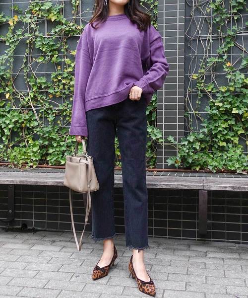 ストレートカットオフデニム デニムパンツ