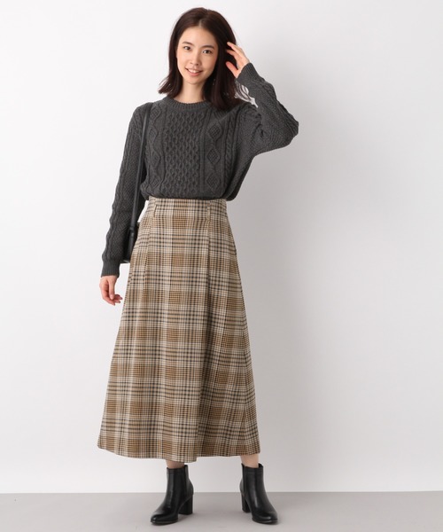 チェックフレアマキシスカート