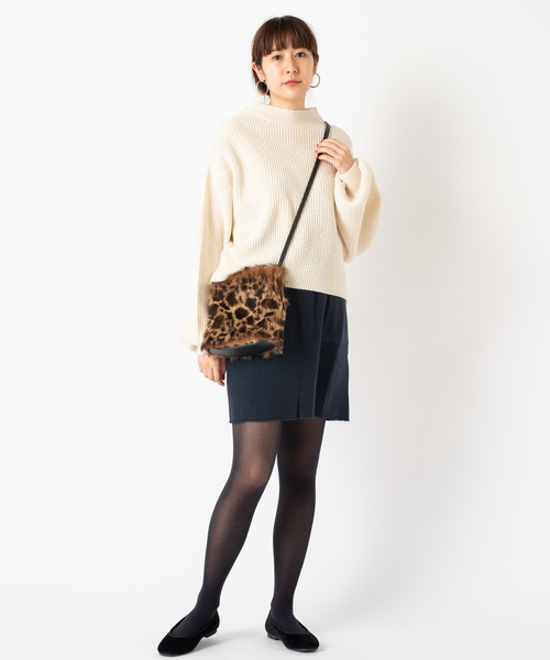 ラムナイロンワッフルニット