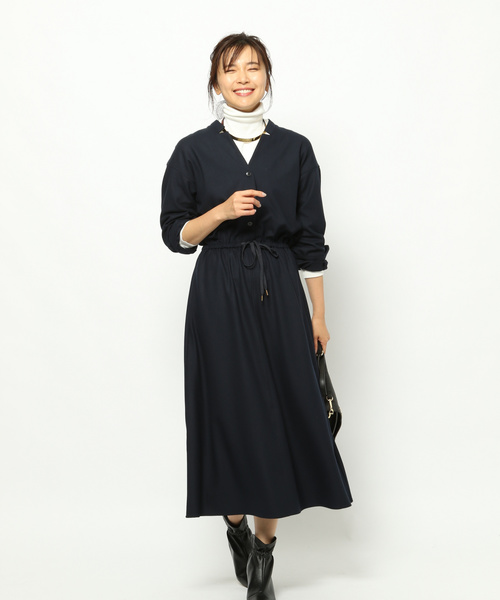 裏起毛ドロストワンピース