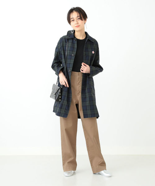 チェック タフタ コート