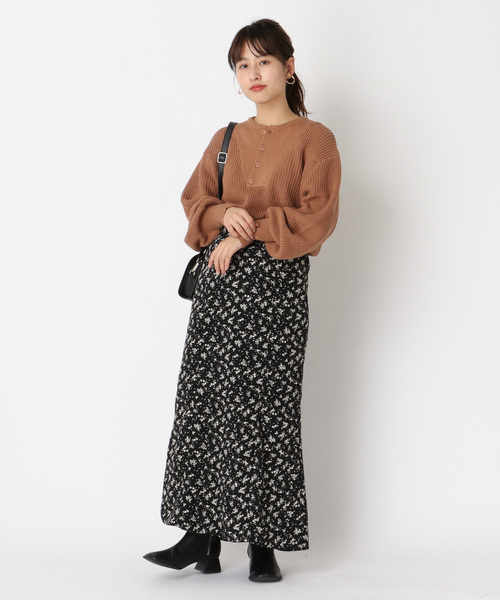小花柄マーメイドスカート