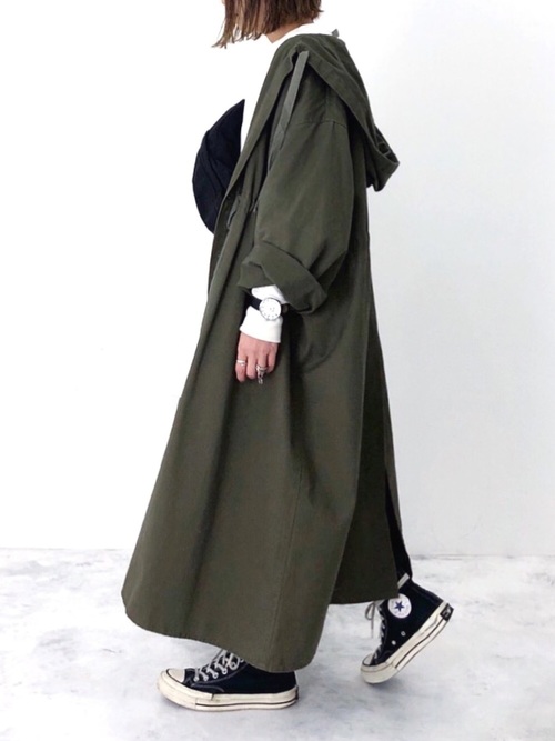 最新ミリタリーコートコーデ49選 大人女子の着こなし術を一挙ご紹介 Folk