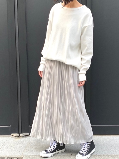 ポリエステルジャージープリーツスカート